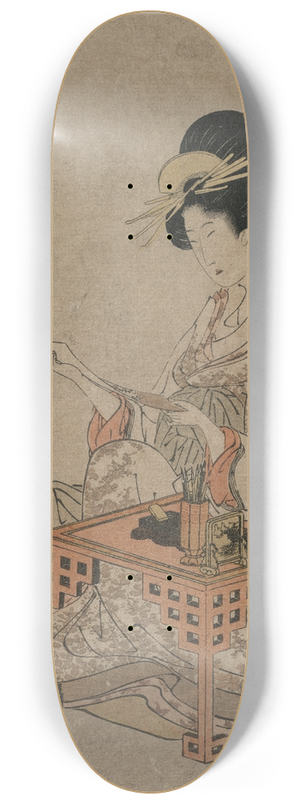 Utagawa Toyohiro - Courtesan Seated at a Writing Table 8.25 inch art skate deck