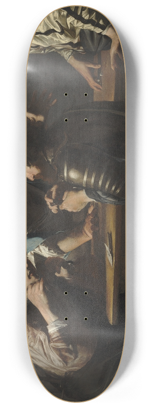 Valentin de Boulogne - Soldiers Playing Cards and Dice (The Cheats) 8.25 inch art skate deck