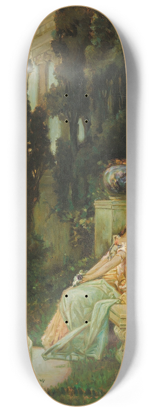 Vasilii Kotarbinsky - A lady on a marble bench in Ancient Rome 8.25 inch art skate deck