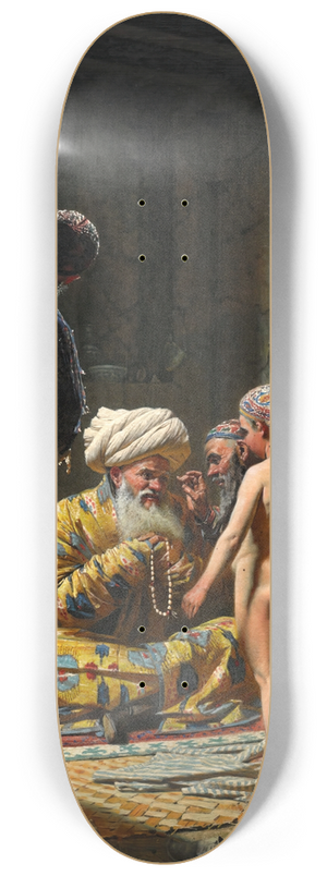 Vasily Vereshchagin - The Sale of the Child Slave 8.25 inch art skate deck Vasily Vereshchagin - The Sale of the Child Slave 8.25 inch art skate deck