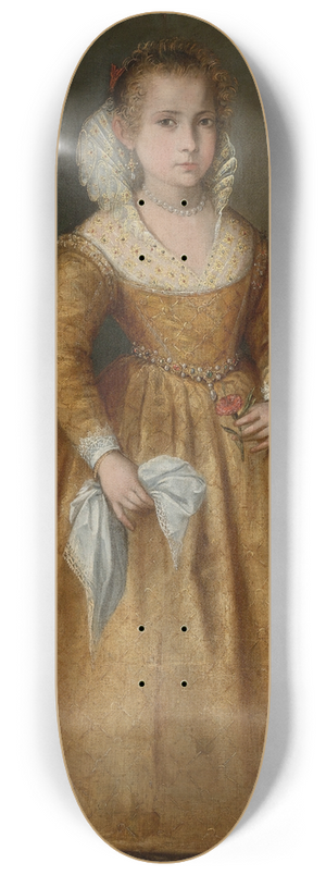 Venetian School - Portrait Of A Girl With Her Dog 8.25 inch art skate deck Venetian School - Portrait Of A Girl With Her Dog 8.25 inch art skate deck