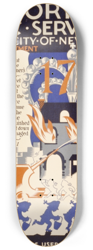 Vera Bock - History of civic services in the city of New York Fire Department No. 2 8.25 inch art skate deck
