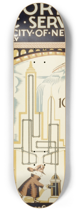 Vera Bock - History of civic services in the city of New York Water supply No. 4 8.25 inch art skate deck