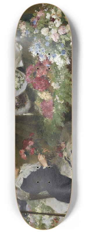 Victor Gabriel Gilbert - A Flower Seller Making Her Bouquets 8.25 inch art skate deck