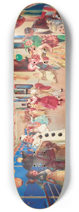 Victor Gabriel Gilbert - A Masked Ball on a Ship 8.25 inch art skate deck