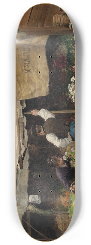 Victor Gabriel Gilbert - At the Flower Market 8.25 inch art skate deck