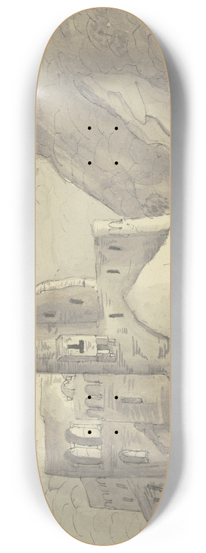 Victor Mller - Castle ruins in a mountain landscape 8.25 inch art skate deck Victor Mller - Castle ruins in a mountain landscape 8.25 inch art skate deck