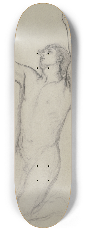 Victor Mller - Daniel als kniender mnnlicher Akt 8.25 inch art skate deck