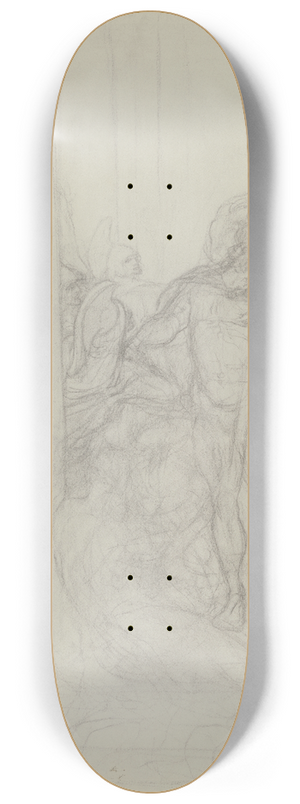 Victor Mller - Ein Krieger in antiker Gewandung hindert eine klagende Frau daran, sich einer an einer Sule hingestreckten Gestalt zu nhern 8.25 inch art skate deck