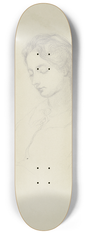 Victor Mller - Junge Frau, den Kopf leicht nach links gesenkt 8.25 inch art skate deck