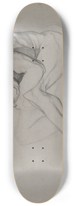 Victor Mller - Mnnlicher sitzender Akt, den Kopf auf das linke Knie gelegt 8.25 inch art skate deck