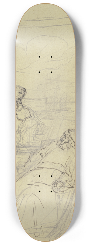 Victor Mller - Ritter Hartmut von Kronberg bei dem Reformator Oecolampadius in Basel 8.25 inch art skate deck