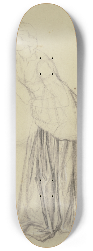 Victor Mller - Stehende Frau als Gewandfigur, aus Ritter Hartmut von Kronberg bei dem Reformator Oecolampadius in Basel 8.25 inch art skate deck