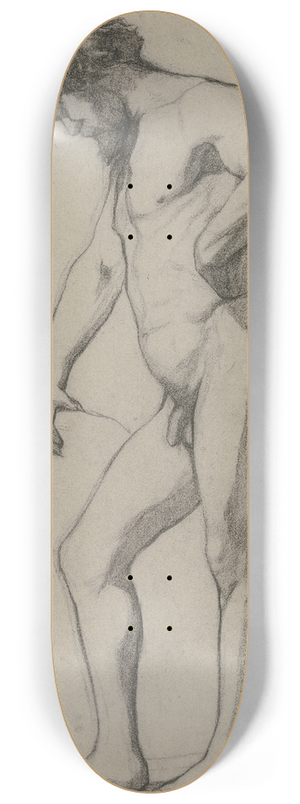 Victor Mller - Stehender mnnlicher Akt nach links, mit gesenktem Kopf, die Linke in die Hfte gesttzt 8.25 inch art skate deck