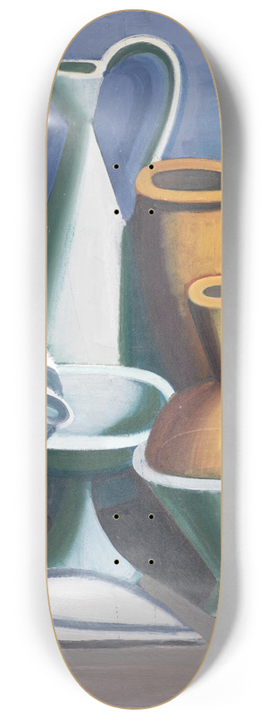 Vilhelm Lundstrm - Still Life with Water Jug, Towel and Jars 8.25 inch art skate deck