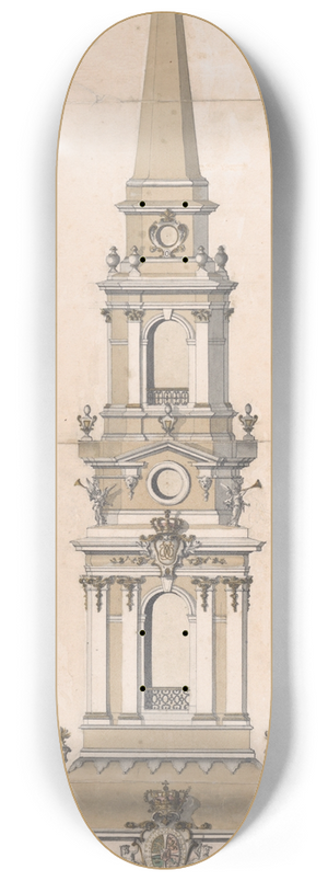 Vincents Lerche - Design for the Spire of the Church of Our Lady in Copenhagen 8.25 inch art skate deck