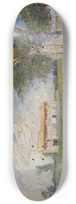 Vincent van Gogh - Farmhouse in a wheat field 8.25 inch art skate deck