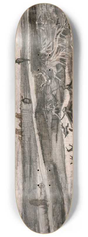 Vincent van Gogh - Landscape with Bog Trunks (Travaux aux Champs) 8.25 inch art skate deck