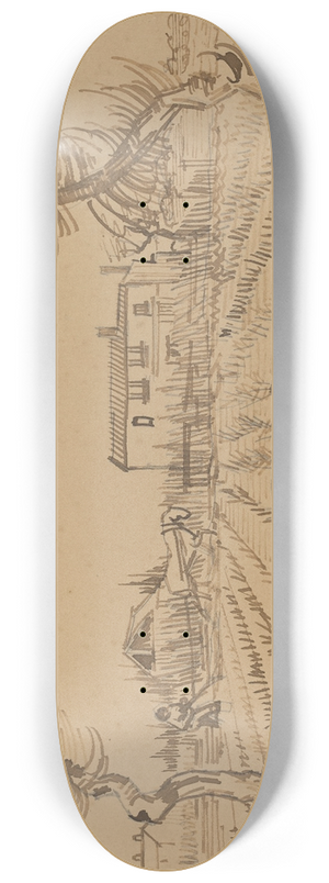 Vincent van Gogh - Ploughman in the Fields near Arles 8.25 inch art skate deck
