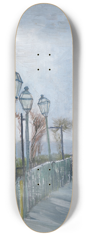 Vincent van Gogh - Terrace and Observation Deck at the Moulin de Blute-Fin, Montmartre 8.25 inch art skate deck