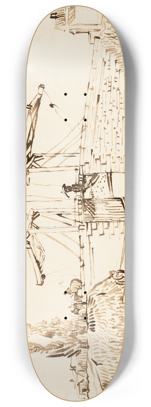 Vincent van Gogh - The Langlois Bridge 8.25 inch art skate deck