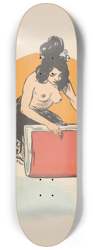 Auguste Roedel - Affiche voor boek- en prenthandel Fallou te Parijs 8.25 inch art skate deck