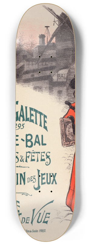 Auguste Roedel - Moulin de la Galette 8.25 inch art skate deck