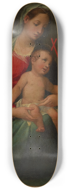 Vincenzo Rustici - Madonna and Child with the Infant Saint John the Baptist and Saint Francis 8.25 inch art skate deck