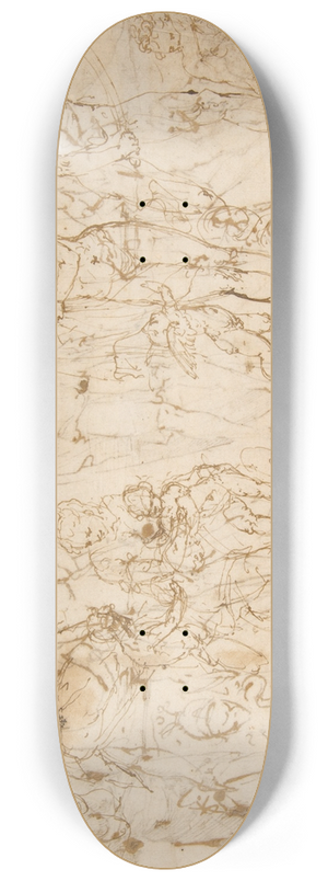 Vincenzo Tamagni - Sheet of Figure Studies and Ornamental Motifs 8.25 inch art skate deck