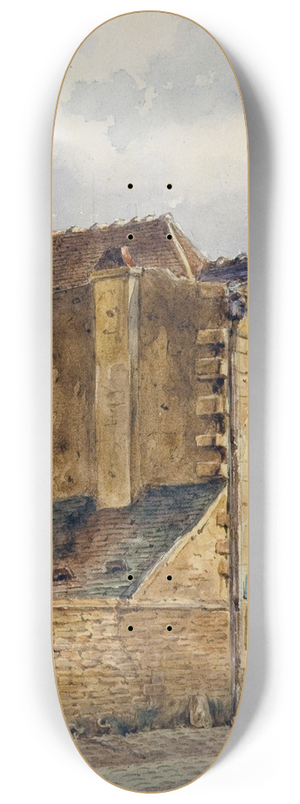 Auguste-Sbastien Bnard - La chapelle Saint-Jean et lentre du cimetire Saint-Eustache. 8.25 inch art skate deck