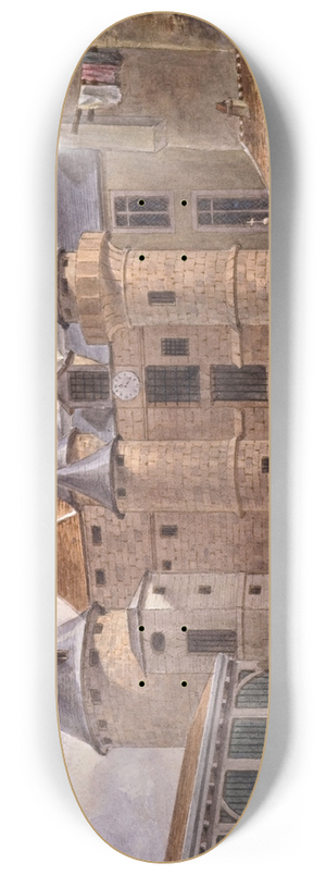 Auguste-Sbastien Bnard - Le Grand Chtelet du XVIIIme sicle. 8.25 inch art skate deck