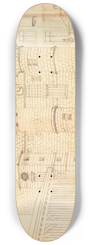 Auguste-Sbastien Bnard - Le Grand Chtelet un jour de Carnaval. 8.25 inch art skate deck