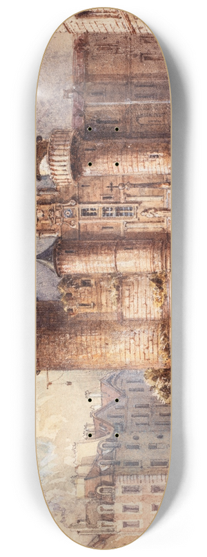 Auguste-Sbastien Bnard - Lentre de lancienne forteresse du Grand Chtelet, un jour de Carnaval 8.25 inch art skate deck