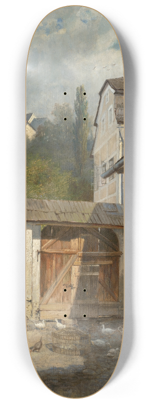 Vojtech Angyal - Courtyard in Kremnica 8.25 inch art skate deck