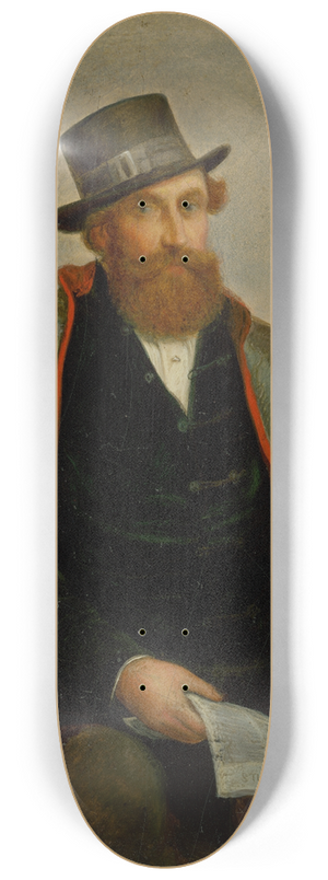 Vojtech Klimkovi - Portrait of a Revolutionary from 1848 8.25 inch art skate deck