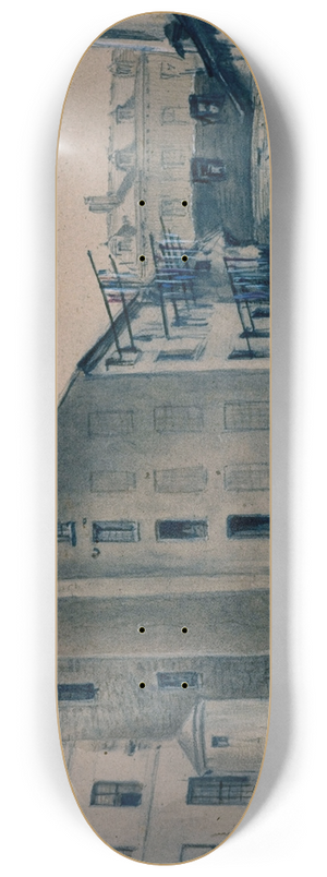 Auguste-Sbastien Bnard - Tour des plerins, cour Saint Jean de Latran. 8.25 inch art skate deck Auguste-Sbastien Bnard - Tour des plerins, cour Saint Jean de Latran. 8.25 inch art skate deck