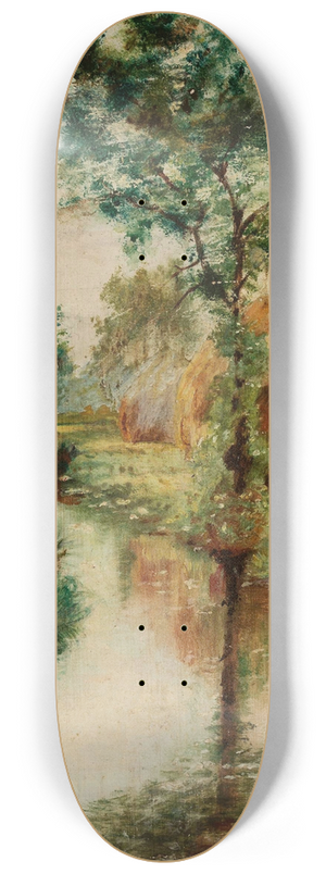 Wadysaw Podkowiski - Haystacks at a stream 8.25 inch art skate deck