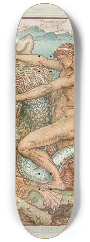Walter Crane - Hercules and the old man of the sea 8.25 inch art skate deck Walter Crane - Hercules and the old man of the sea 8.25 inch art skate deck