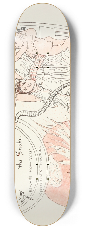Walter Crane - The Man and the Snake 8.25 inch art skate deck