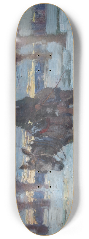 Walter Frederick Osborne - Boy on a donkey in a snowy landscape 8.25 inch art skate deck