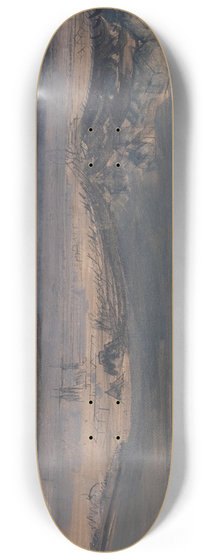 Walter Kurt Wiemken - View of the Batterie toward Basel 8.25 inch art skate deck Walter Kurt Wiemken - View of the Batterie toward Basel 8.25 inch art skate deck