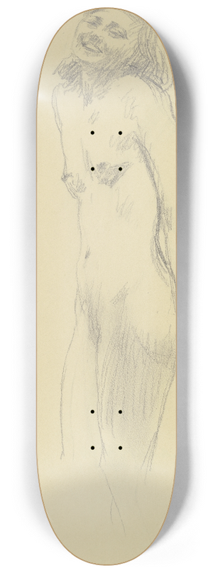 August Haag - Stehender Mdchenakt, lachend 8.25 inch art skate deck