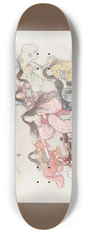 Warwick Goble - Green Willow and other Japanese fairy tales Pl.16 8.25 inch art skate deck