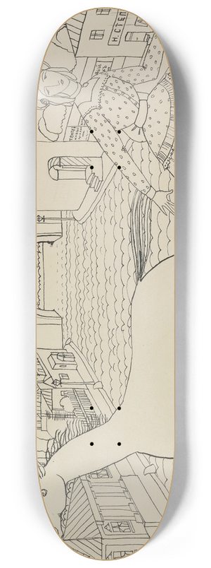 Wassily Kandinsky - Zeichnung mit Grner Dame (Drawing For with Green Lady) 8.25 inch art skate deck