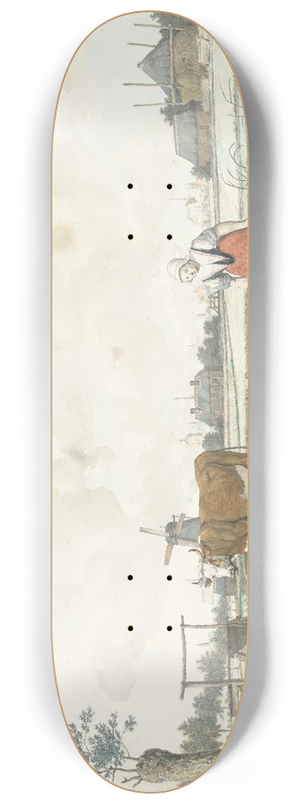 W. Barthautz - Landschap met boerin en vee 8.25 inch art skate deck W. Barthautz - Landschap met boerin en vee 8.25 inch art skate deck