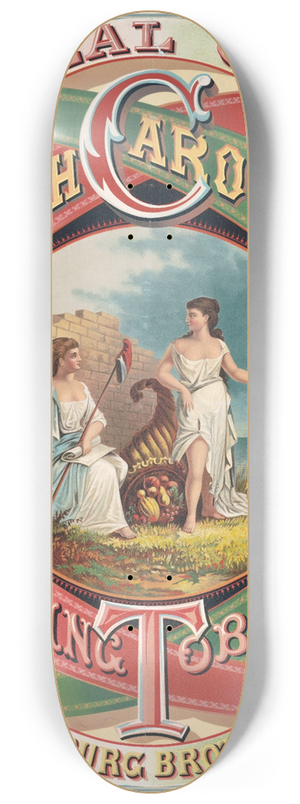 Wells & Hope Co. - Seal of North Carolina tobacco, Marburg Brothers 8.25 inch art skate deck