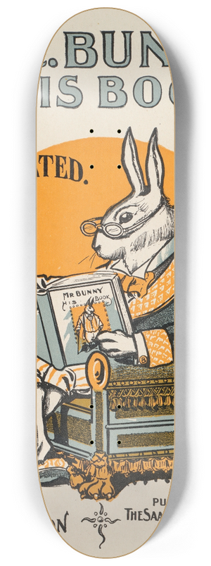 W. H. Fry - Mr Bunny, his book by Adam L. Sutton. 8.25 inch art skate deck
