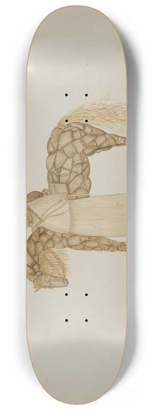 Wilbur M Rice - Corn Husk Doll on Horse 8.25 inch art skate deck