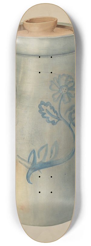 Wilbur M Rice - Earthenware Butter Churn 8.25 inch art skate deck