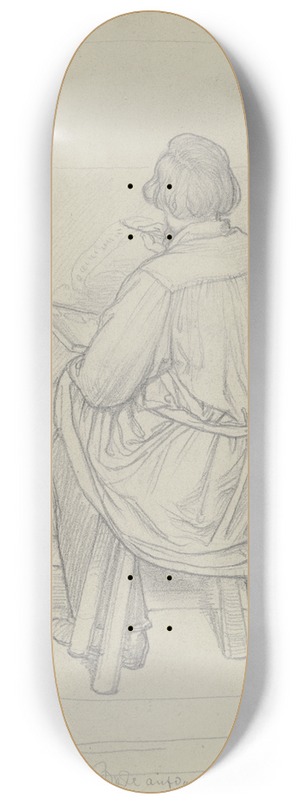 Wilhelm Amandus Beer - Der Maler Leopold Bode als Rckenfigur sitzend bei der Arbeit 8.25 inch art skate deck